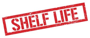 SHELF HAYAT kırmızı grungy dikdörtgen mühür işareti.