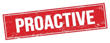 Kırmızı grungy dikdörtgen damga işareti üzerinde PROaktif metin.