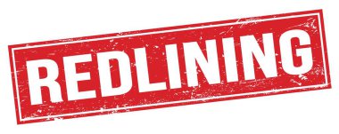 Kırmızı grungy dikdörtgen damga işareti üzerinde REDLINING metin.