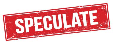 Kırmızı grungy dikdörtgen damga işareti üzerine SPECULATE metin.