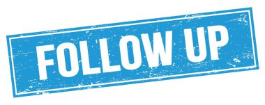 Mavi grungy dikdörtgen damga işareti üzerinde FOLLOW UP metin.