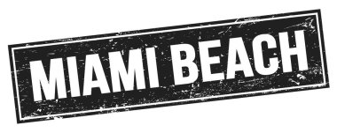 MIAMI BEACH metin üzerinde siyah grungy dikdörtgen mühür işareti.