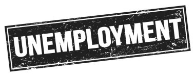 Siyah grungy dikdörtgen damga işareti üzerinde UNEMPLOYMENT metin.