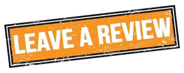 Leave Revisew Text Orange Black Grungy Rectangle Stamp Sign —  Fotos de Stock