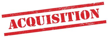 Kırmızı grungy dikdörtgen damgalı ACQUISION metin.