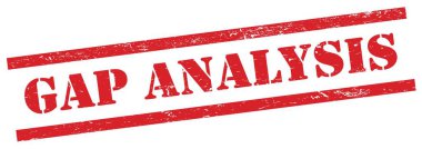 Kırmızı grungy dikdörtgen damgalı GAP ANALYSIS metni.