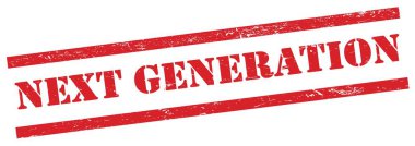 Kırmızı grungy dikdörtgen damgalı NEXT GENERATION metin.