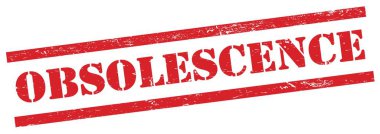 Kırmızı grungy dikdörtgen damgalı OBSOLESCENCE metin.