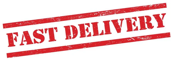 Fast Delivery Text Red Grungy Rectangle Stamp — Stock Photo, Image