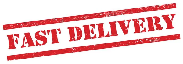 Fast Delivery Text Röd Grungy Rektangel Stämpel — Stockfoto