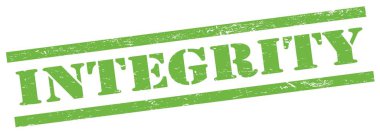 Yeşil grungy dikdörtgen damgalı INTEGRITY metin.