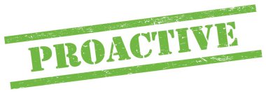 Yeşil grungy dikdörtgen damgalı PROaktif metin.