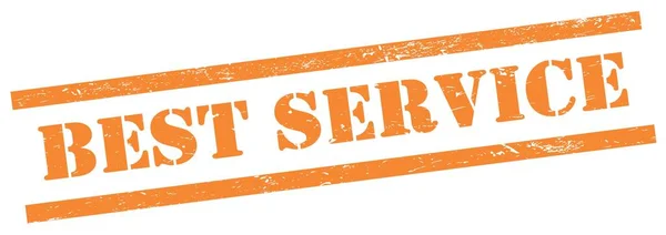 Best Service Text Orange Grungy Rektangel Stämpel — Stockfoto