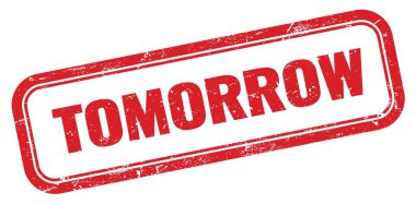 Yarın kırmızı, kirli, dikdörtgen damga işareti.