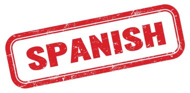 SPANISH kırmızı grungy dikdörtgen damga işareti.