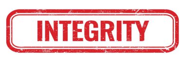 INTEGRITY kırmızı grungy dikdörtgen mühür işareti.