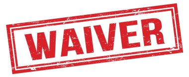 WAIVER kırmızı grungy dikdörtgen pul işareti.