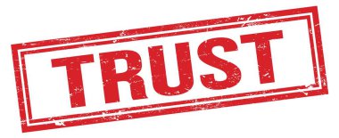 Koyu kırmızı dikdörtgen pul işaretine güven.