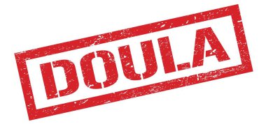 DOULA kırmızı grungy dikdörtgen pul işareti.