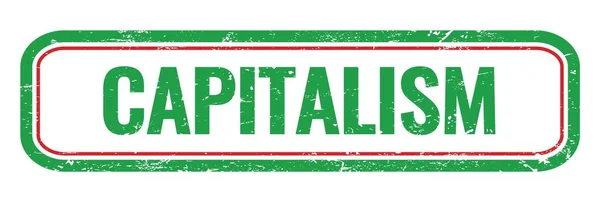 Capitalismグリーングランジ四角形切手サイン — ストック写真