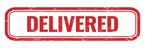 Delivered Red Grungy Rectangle Stamp Sign — Stock Photo, Image