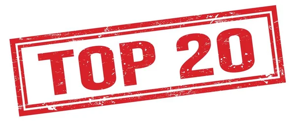 Top20红色长方形长方形邮票标志 — 图库照片