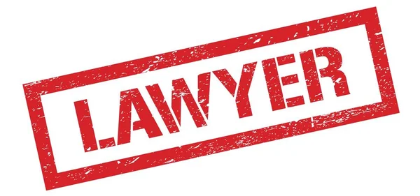 Lawyer Czerwony Grungy Prostokąt Znak Znaczka — Zdjęcie stockowe