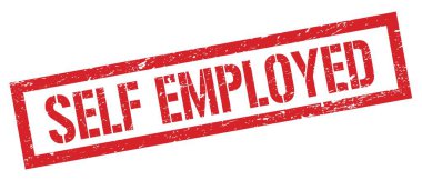 SELF EMPLOYED kırmızı grungy dikdörtgen mühür işareti.