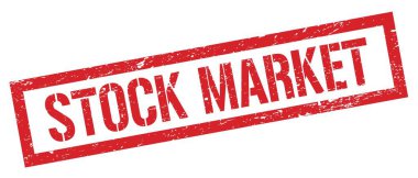 STOCK MARKET kırmızı grungy dikdörtgen mühür işareti.