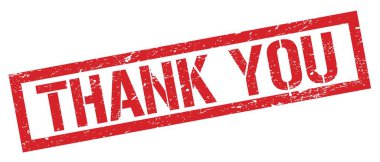 Teşekkür ederim. Kırmızı çirkin dikdörtgen damga işareti..