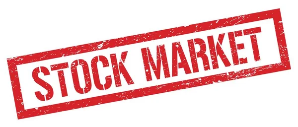 Stock Market Kırmızı Grungy Dikdörtgen Mühür Işareti — Stok fotoğraf