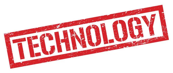 Technology Kırmızı Grungy Dikdörtgen Mühür Işareti — Stok fotoğraf