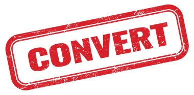 CONVERT kırmızı grungy dikdörtgen pul işareti.