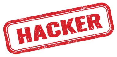 HACKER kırmızı grungy dikdörtgen mühür işareti.
