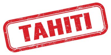 TAHITI kırmızı grungy dikdörtgen damga işareti.