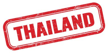 THAILAND kırmızı grungy dikdörtgen mühür işareti.