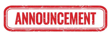 ANNCEMENT kırmızı grungy dikdörtgen mühür işareti.