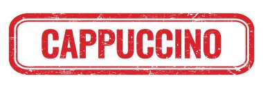 CAPPUCCINO kırmızı grungy dikdörtgen mühür işareti.