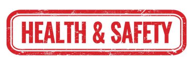 SAĞLIK & GÜVENLİK kırmızı grungy dikdörtgen mühür işareti.