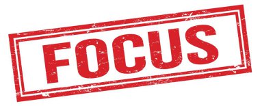 FOCUS kırmızı grungy dikdörtgen damga işareti.