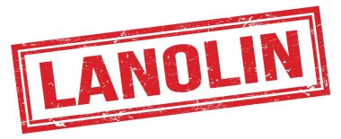 LANOLIN kırmızı grungy dikdörtgen mühür işareti.
