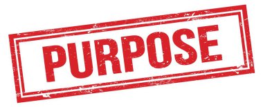 PURPOSE kırmızı grungy dikdörtgen mühür işareti.