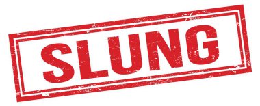 SLUNG kırmızı grungy dikdörtgen mühür işareti.