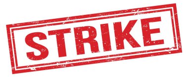 STRIKE kırmızı grungy dikdörtgen pul işareti.