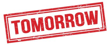 Yarın kırmızı, kirli, dikdörtgen damga işareti.