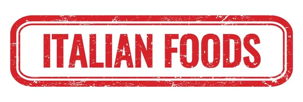 Alimentos Italianos Signo Sello Rectángulo Grueso Rojo — Foto de Stock