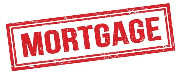 Mortgage Piros Grungy Téglalap Bélyegző Tábla — Stock Fotó