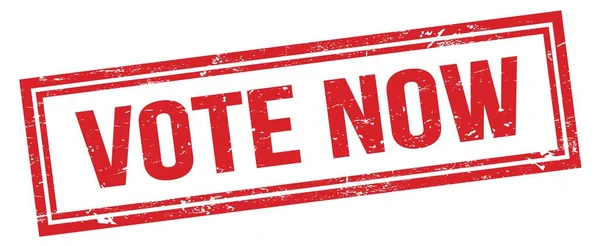 Vote Now Red Grungy Rectangle Stamp Sign — Stock Photo, Image