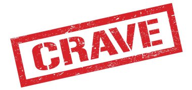CRAVE kırmızı grungy dikdörtgen mühür işareti.