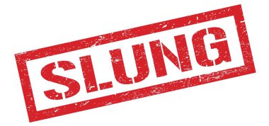 SLUNG kırmızı grungy dikdörtgen mühür işareti.